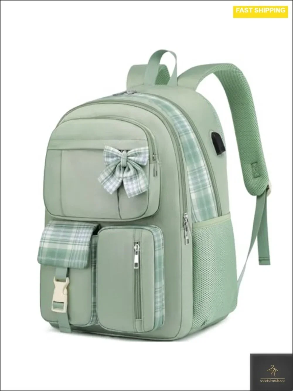 17 Inch Cute School Backpack with Bow, Laptop Bookbag for Teen Girls